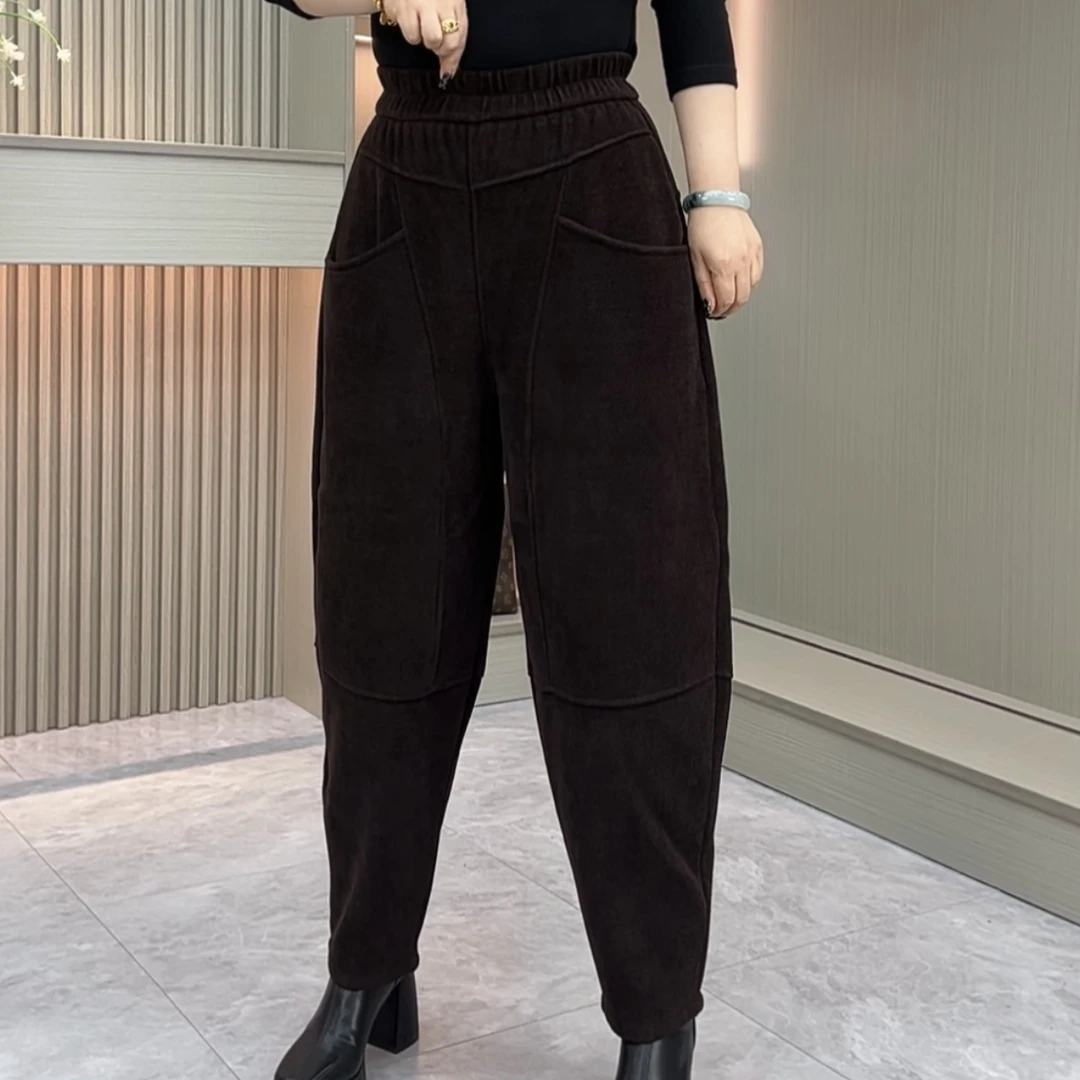 【大婷子严选】22831#2025冬季款加绒加厚款宽松显瘦外穿百搭哈伦裤