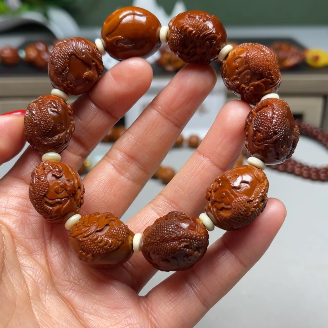 吊坠橄榄核订2.0铁核九龙手串，发新的