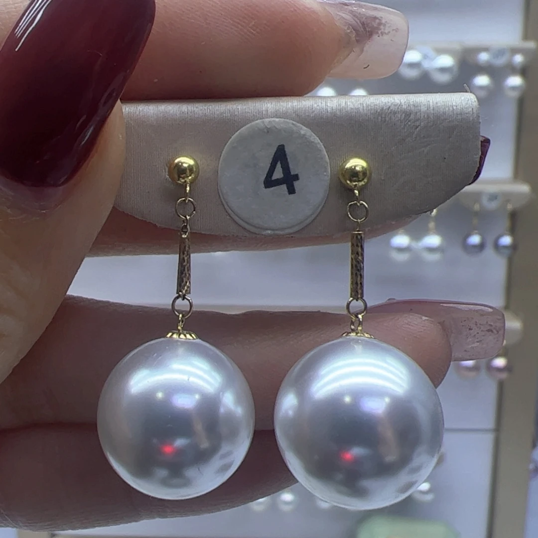 淡水珍珠耳饰18K金镶嵌