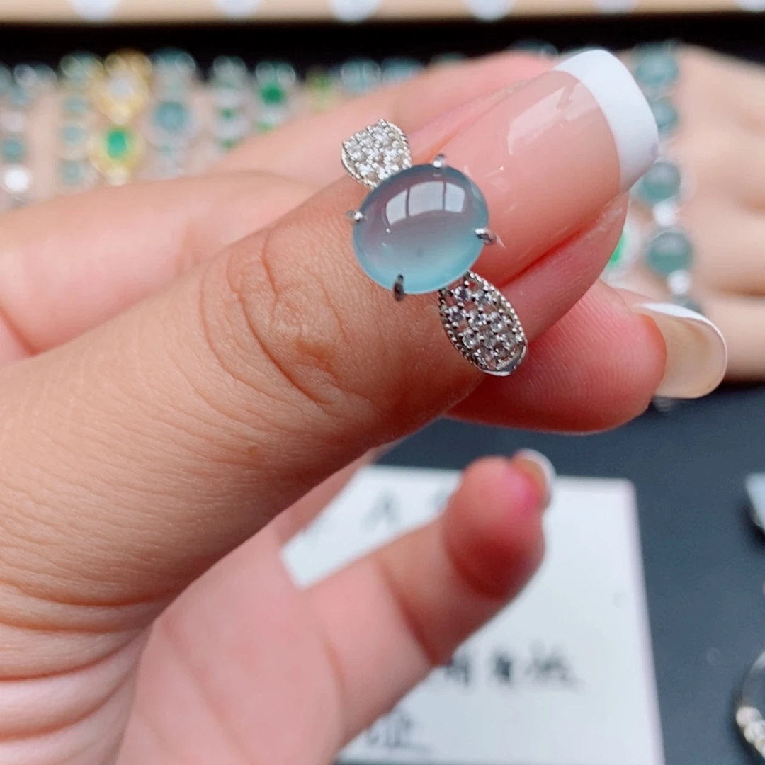 翡翠银S925镶嵌戒指19