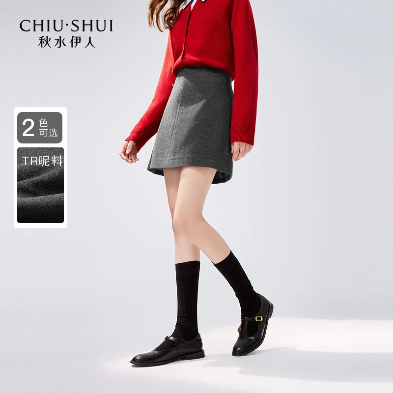 【粉丝专享】秋水伊人毛呢半身裙年女装短裙624408C090201