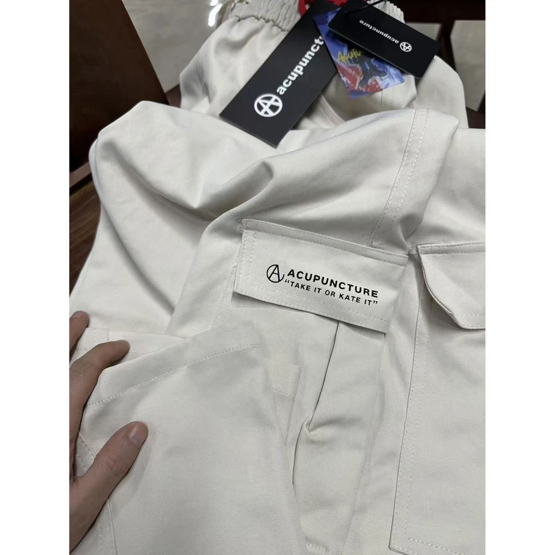 A复古高街简约纯色百搭直筒工装长裤-男女同款