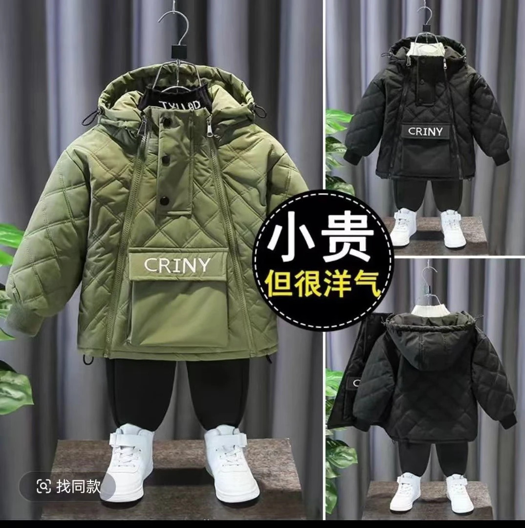 冬款双拉链工装口袋棉袄外套
