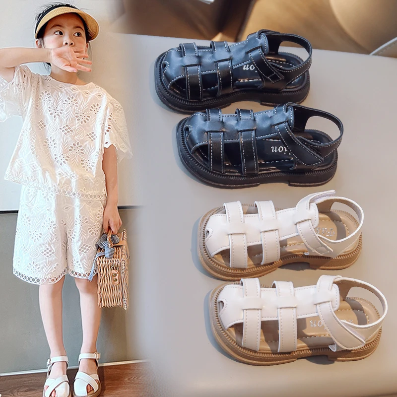 2025夏季新款镂空包头凉鞋中大童百搭女童鞋公主鞋软底儿童鞋子