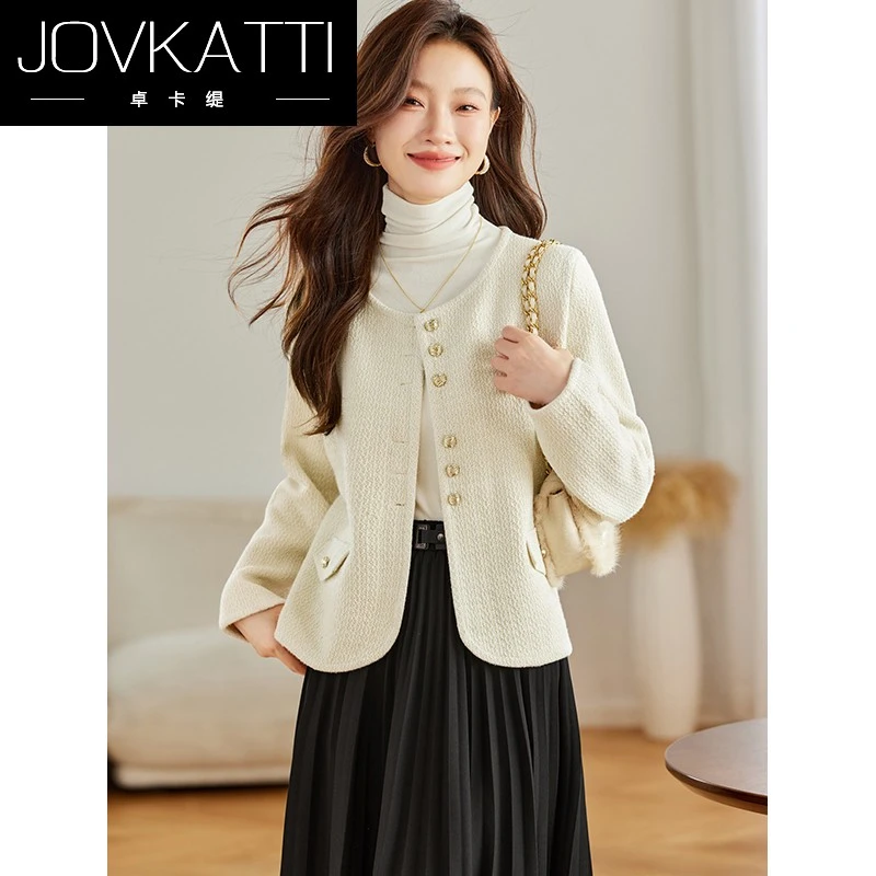 小香风亮片圆领外套女春秋2025新款高级感小个子短款名媛气质开衫