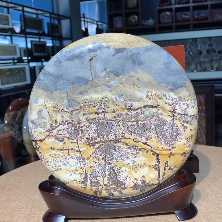 曾***焜广西国画石摆件，观赏收藏