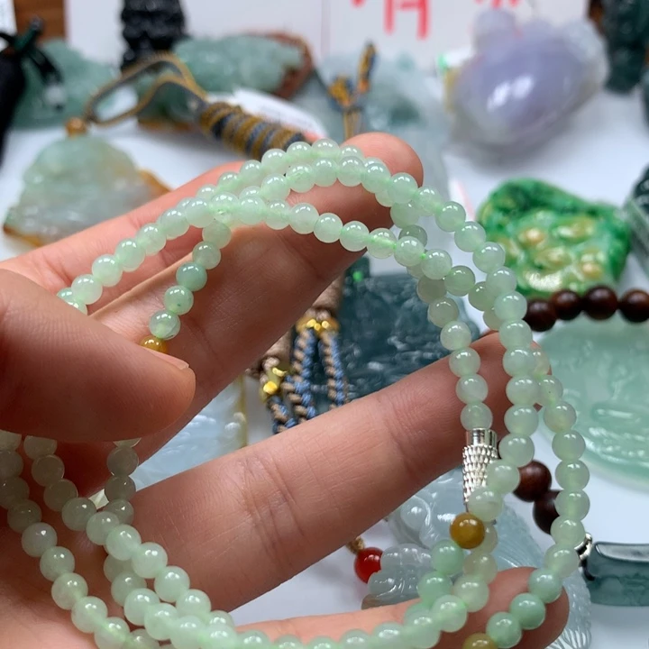 翡翠颈饰未镶嵌保真天然A货翡翠