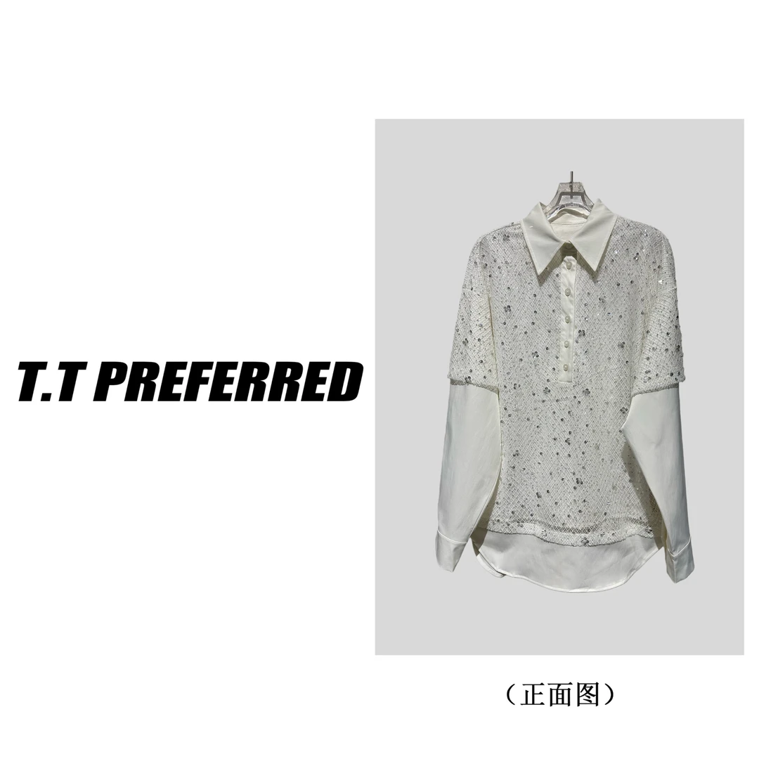 【T&T】2025秋冬新品洋气个性高端镶钻衬衣C-002