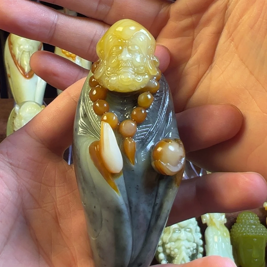 未镶嵌岫玉手把件天然岫玉