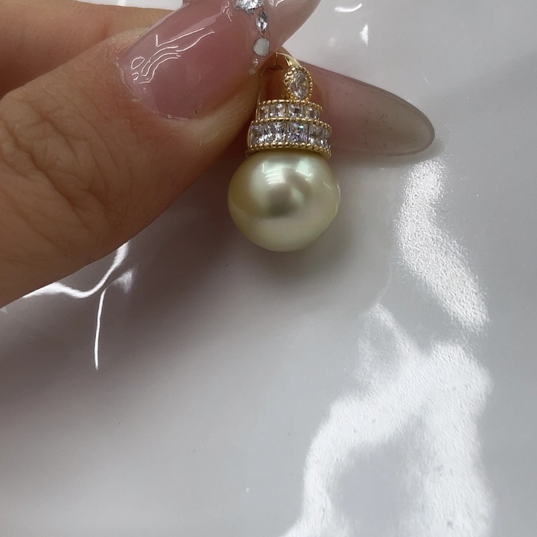 海水珍珠银S925镶嵌颈饰