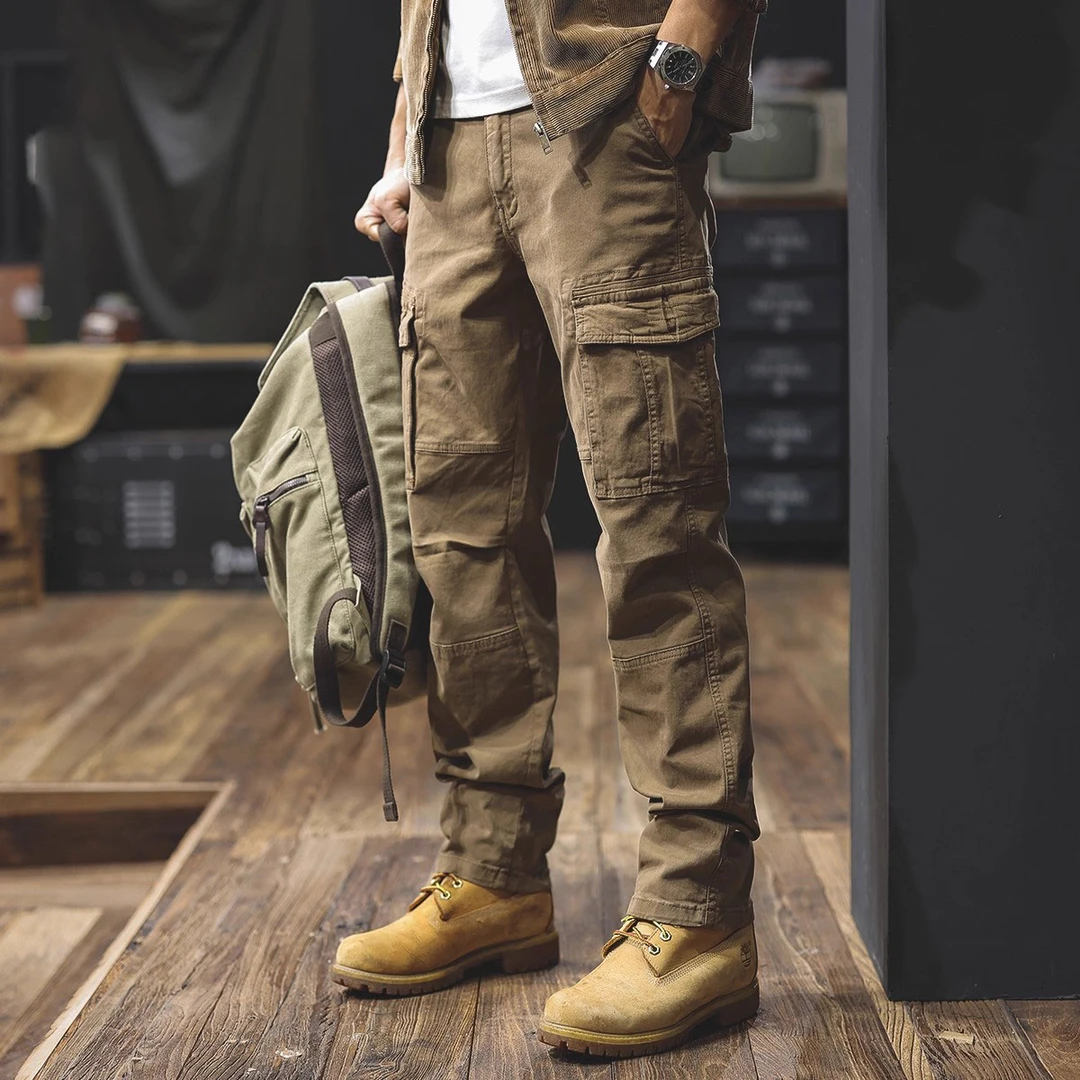 美式重磅复古直筒工装裤男秋季硬汉裤子长裤户外耐磨休闲裤