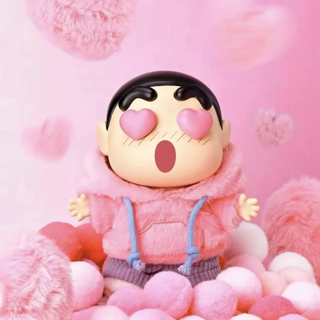 正版kkv蜡笔小新情绪多巴胺盲盒新之助搪胶毛绒公仔挂件盲盒礼物