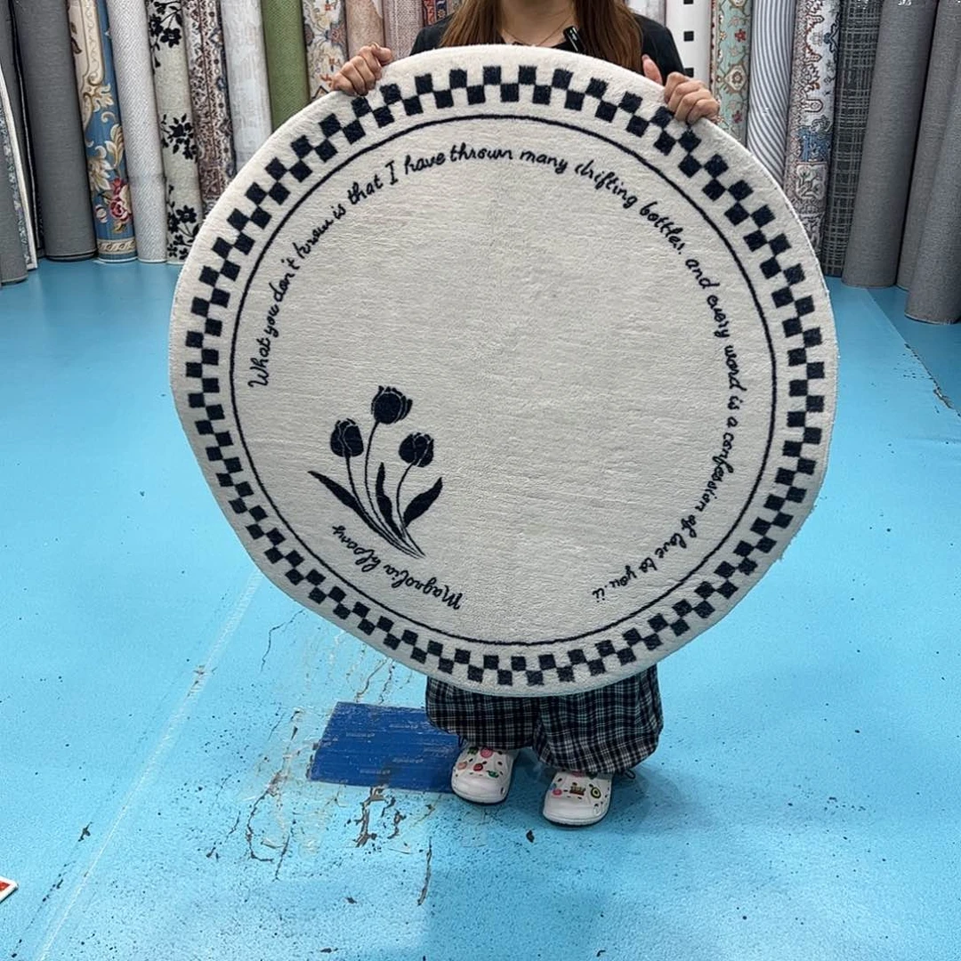 混纺加厚棉布底仿羊绒直径一米圆全新特价福利