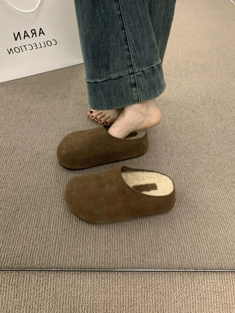 SUSU 【小土豆】复古百搭加绒外穿一脚蹬勃肯拖 2680-188(外65)