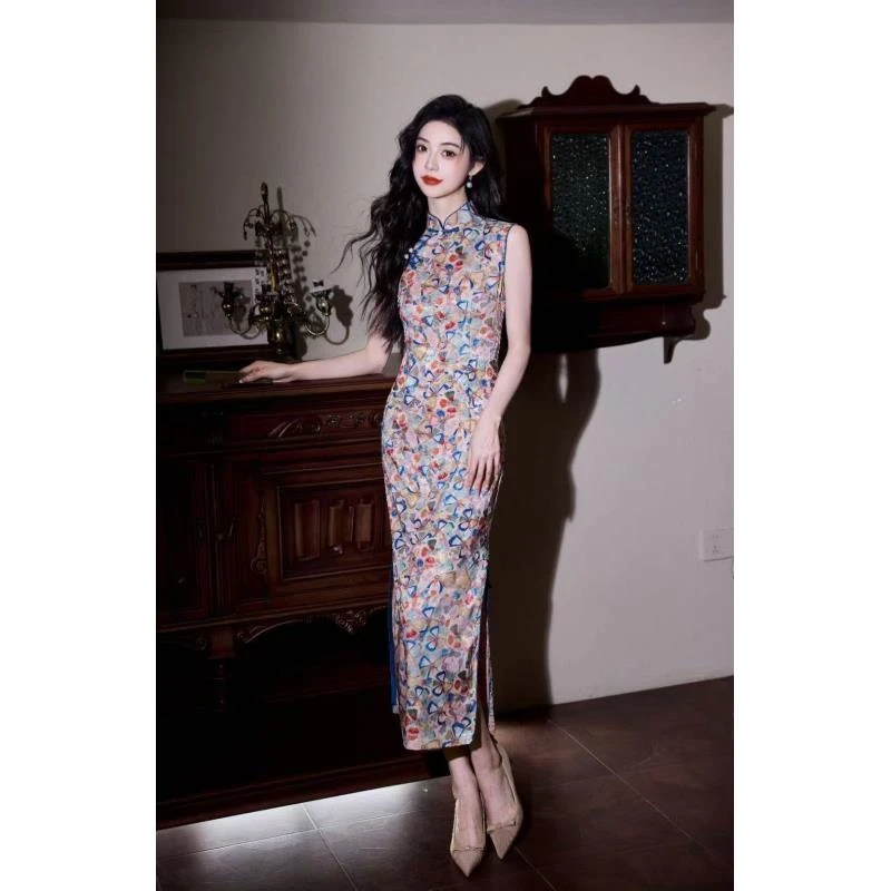 【雨打芭蕉】2025年新款中国风气质新中式日常复古旗袍单层衣长125