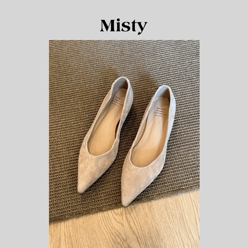 Misty雾屿女鞋|34-40码|4cm|2025爆款内增高通勤平跟尖头百搭单鞋