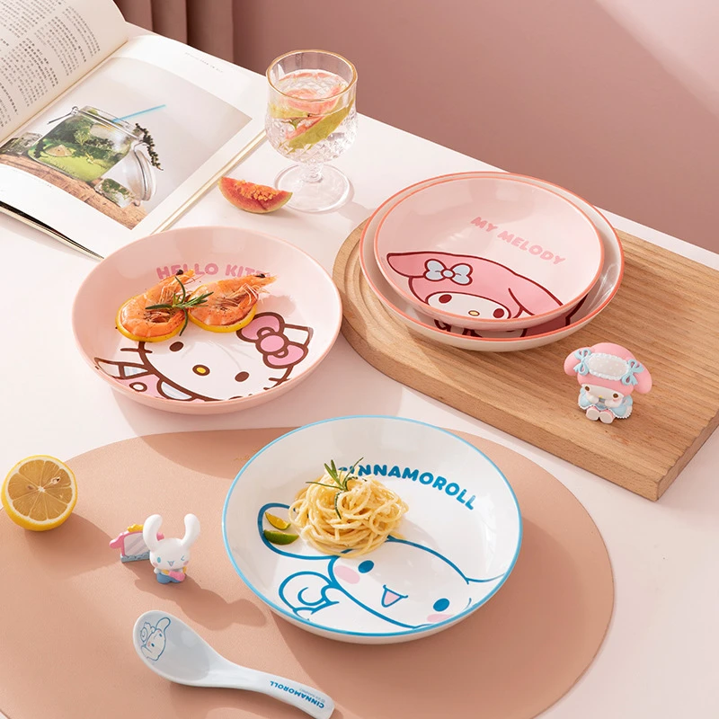 三丽鸥【可爱盘子】儿童餐具家用陶瓷餐盘菜盘菜盘碟子超好看深盘子