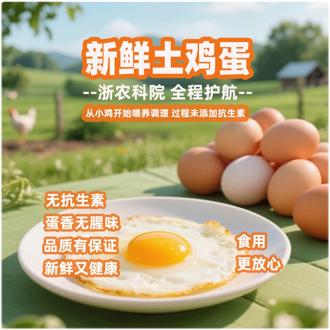 土鸡蛋无抗生素新鲜营养健康柴鸡蛋无抗好吃鸡蛋优质蛋30枚50枚