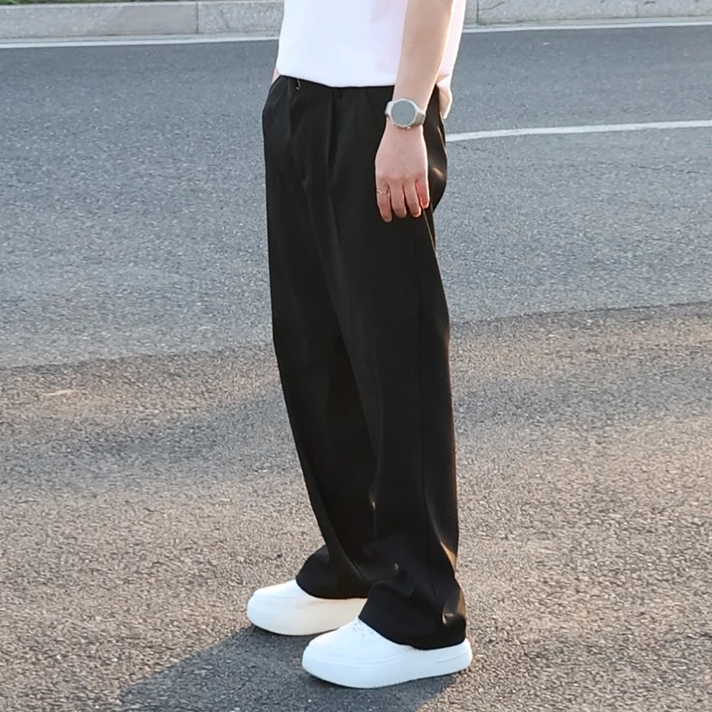 直筒休闲裤春夏季垂感裤男阔腿西裤宽松男生