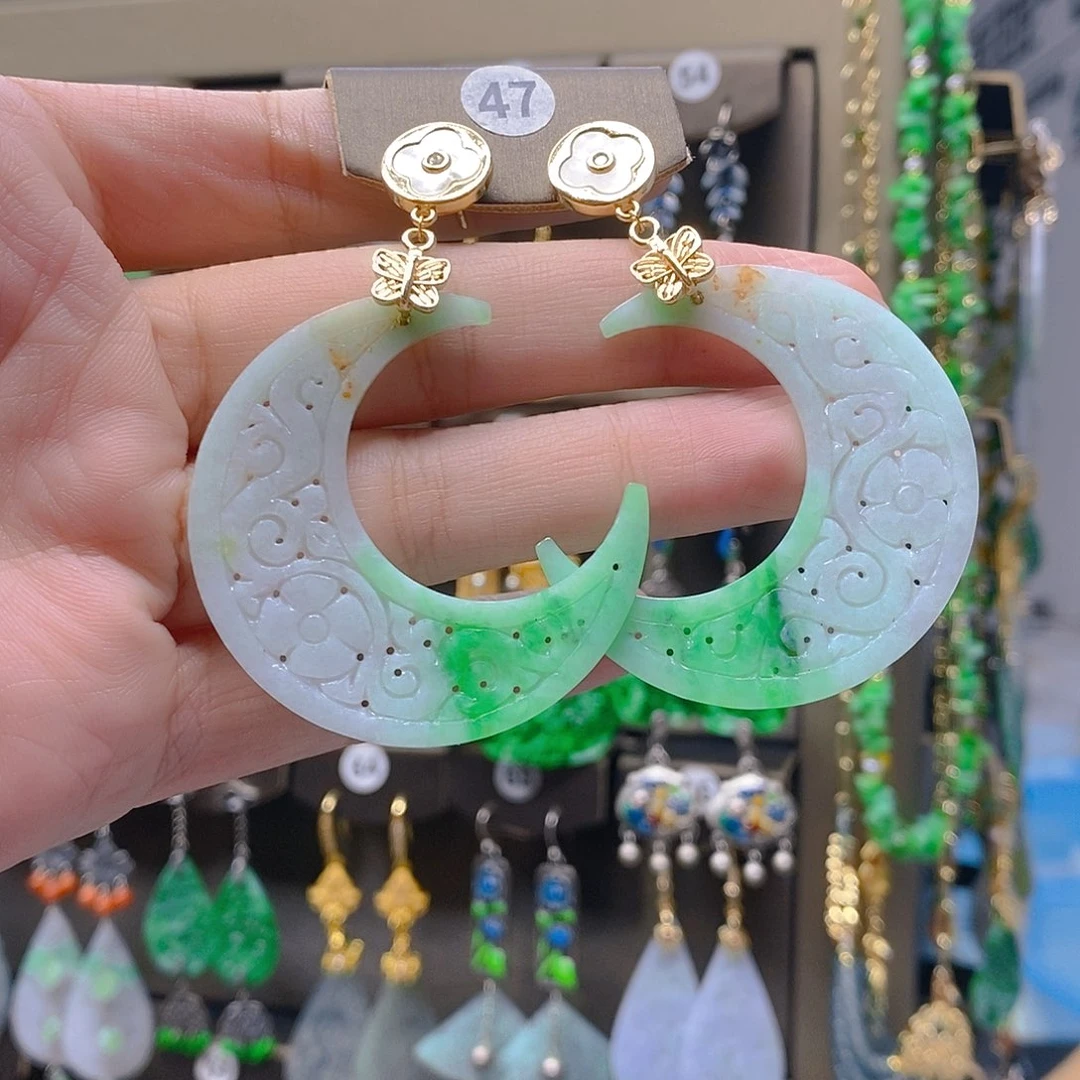 未镶嵌翡翠耳饰翡翠