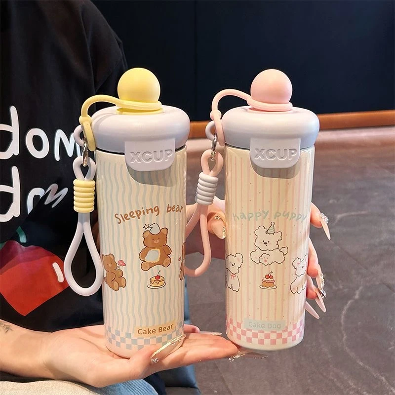 丽贝德316不锈钢浮球保温杯大容量便携咖啡杯卡通创意学生杯子