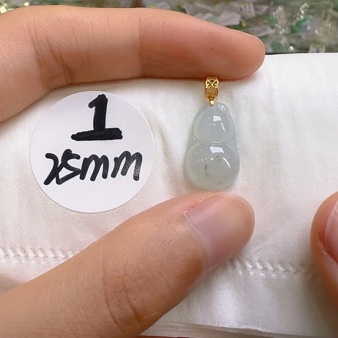 翡翠18K金镶嵌吊坠(不含链)你