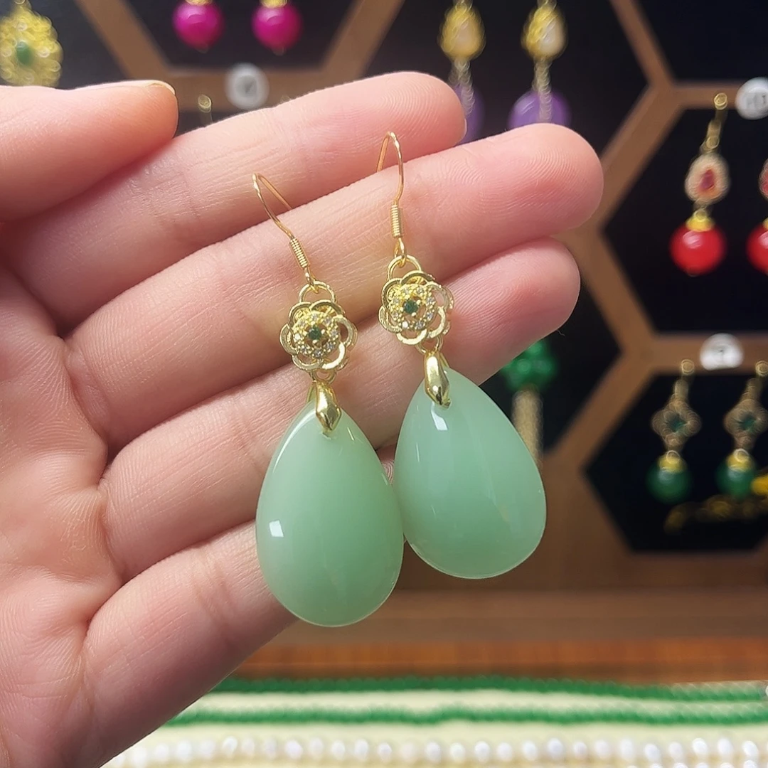 锆石纯铜合金耳饰