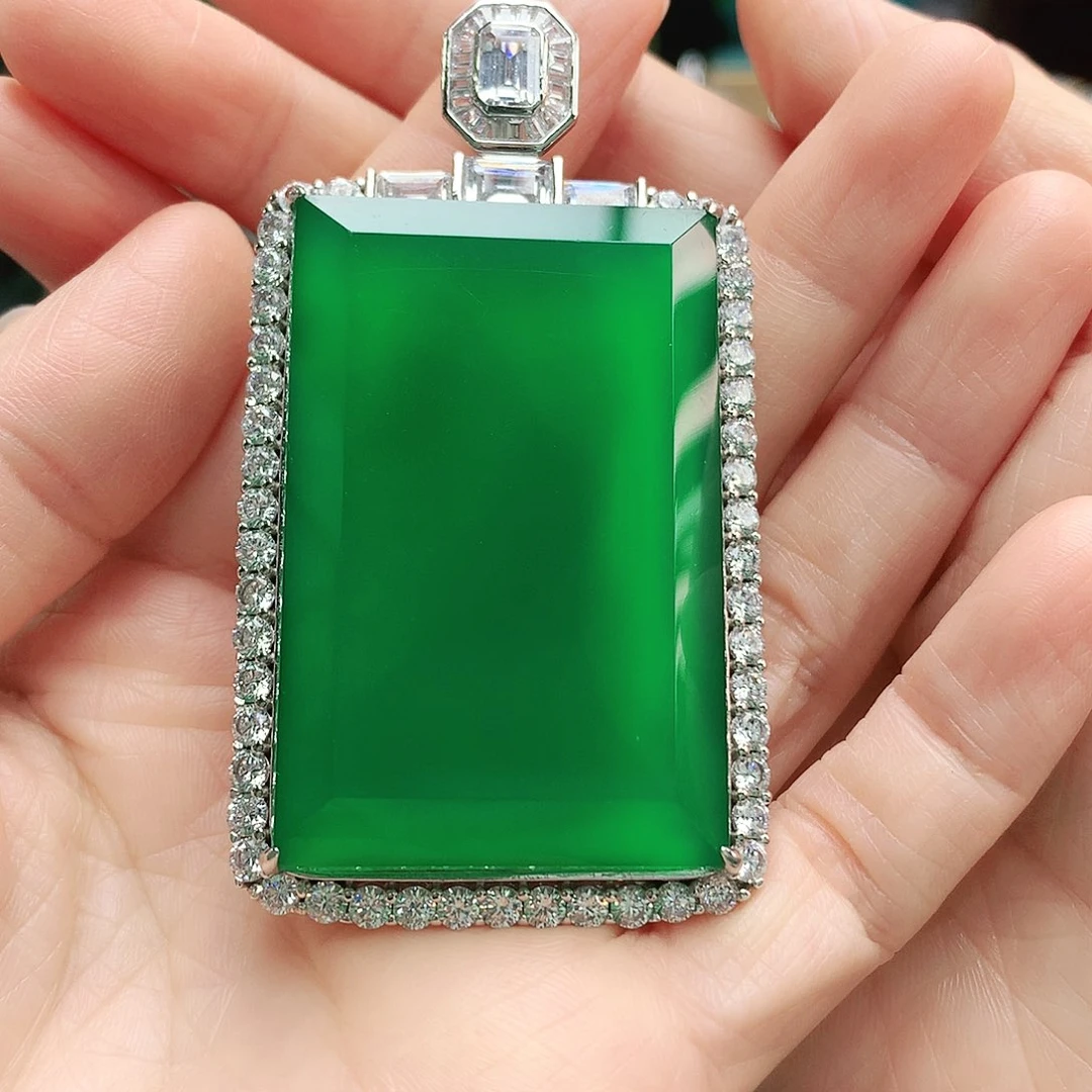 玛瑙/玉髓吊坠银S925镶嵌