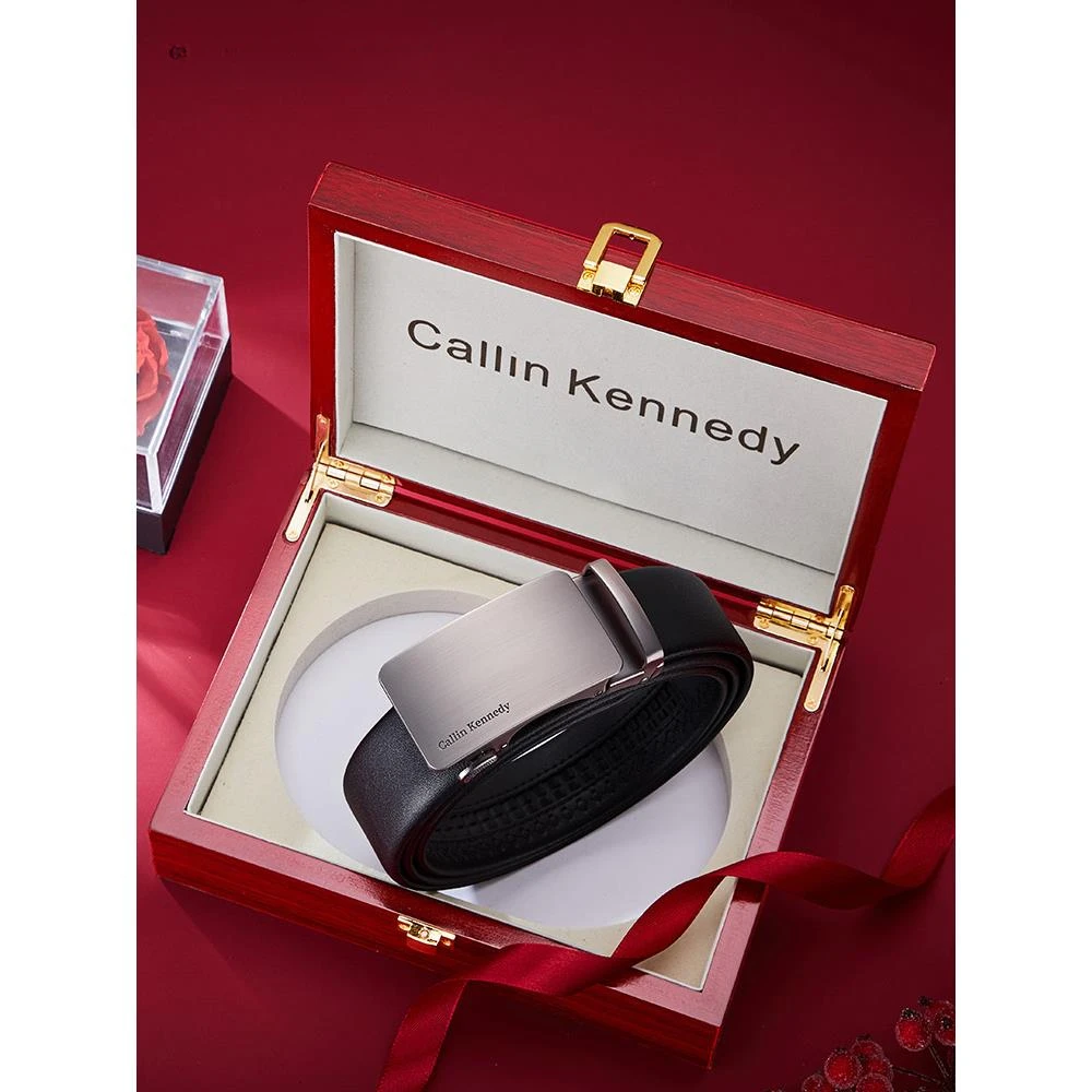 商务奢侈高档皮带男士自动扣2025新款真皮头层牛皮正品腰带礼盒装