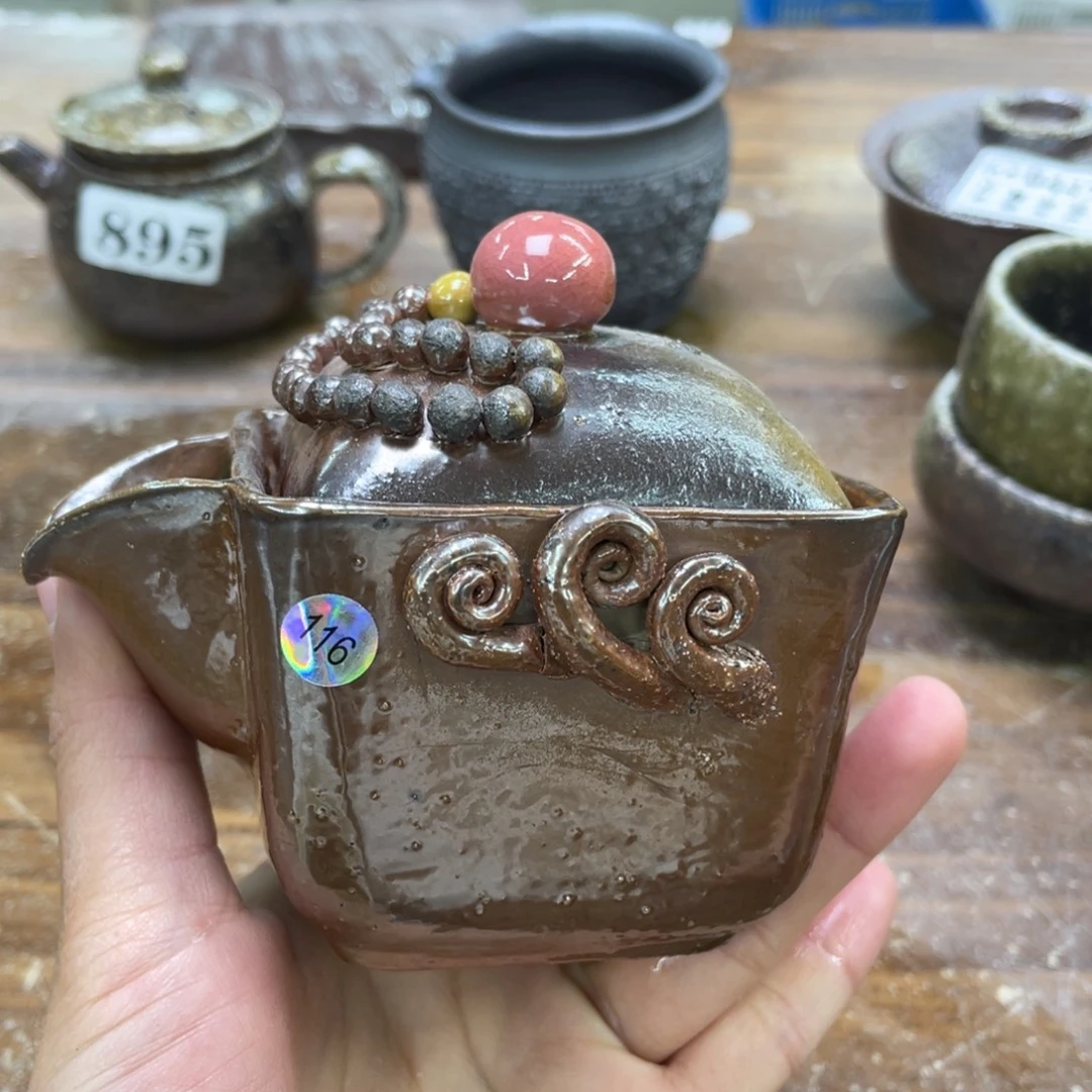 陶纯手工柴烧茶壶茶具瑕瑕