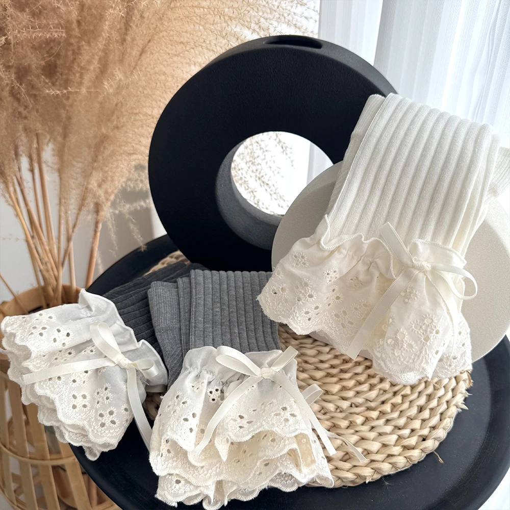 儿童打底裤宝宝春季女长裤外穿洋气儿童女孩裤子弹力花边春夏薄款