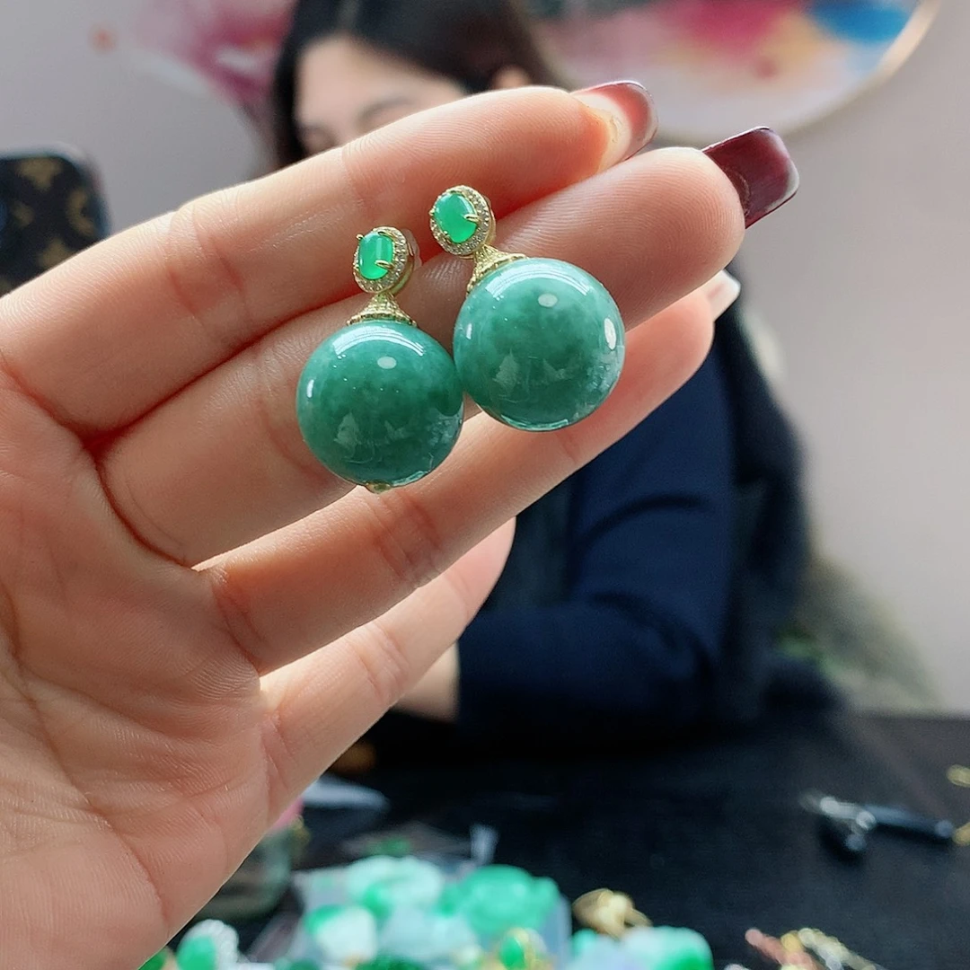 【闪购商品】翡翠耳饰银S925镶嵌，