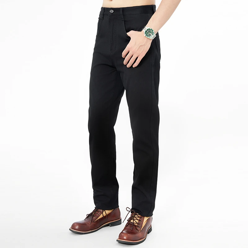 【BINUOSI男装】 黑色牛仔裤夏季薄款直筒裤舒适时尚立体剪裁长裤