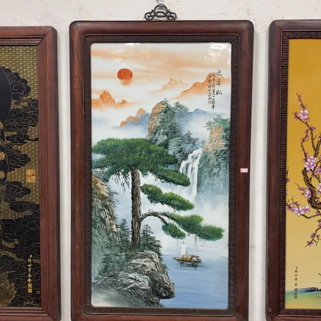 瓷片90*52*1景德镇瓷板画柴窑烧制