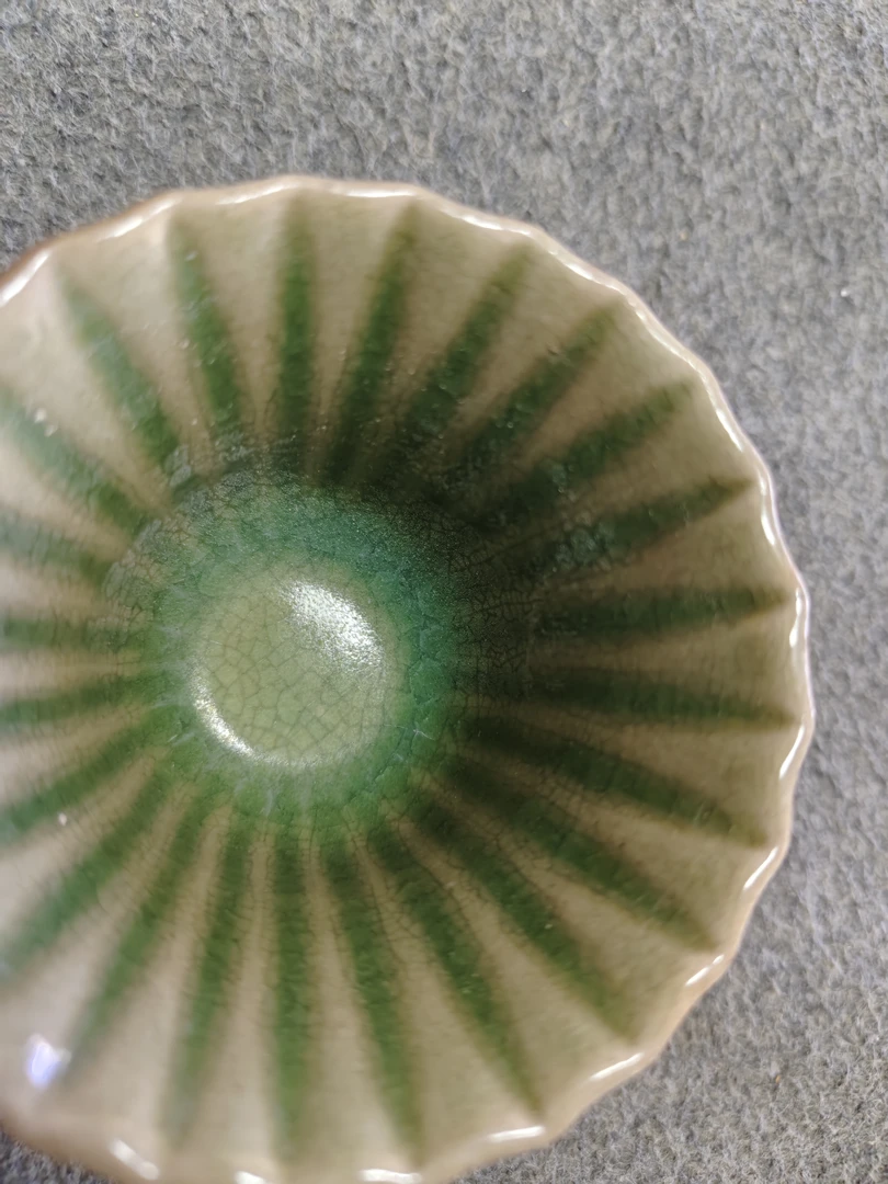 豆绿小菊花杯杯子