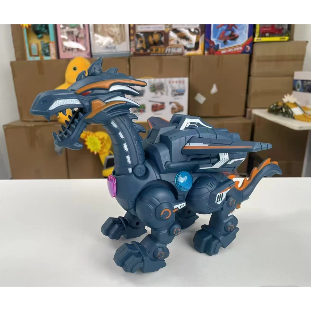 （福）发光电动会走路霸王龙机械恐龙玩具电商盒装电池自备