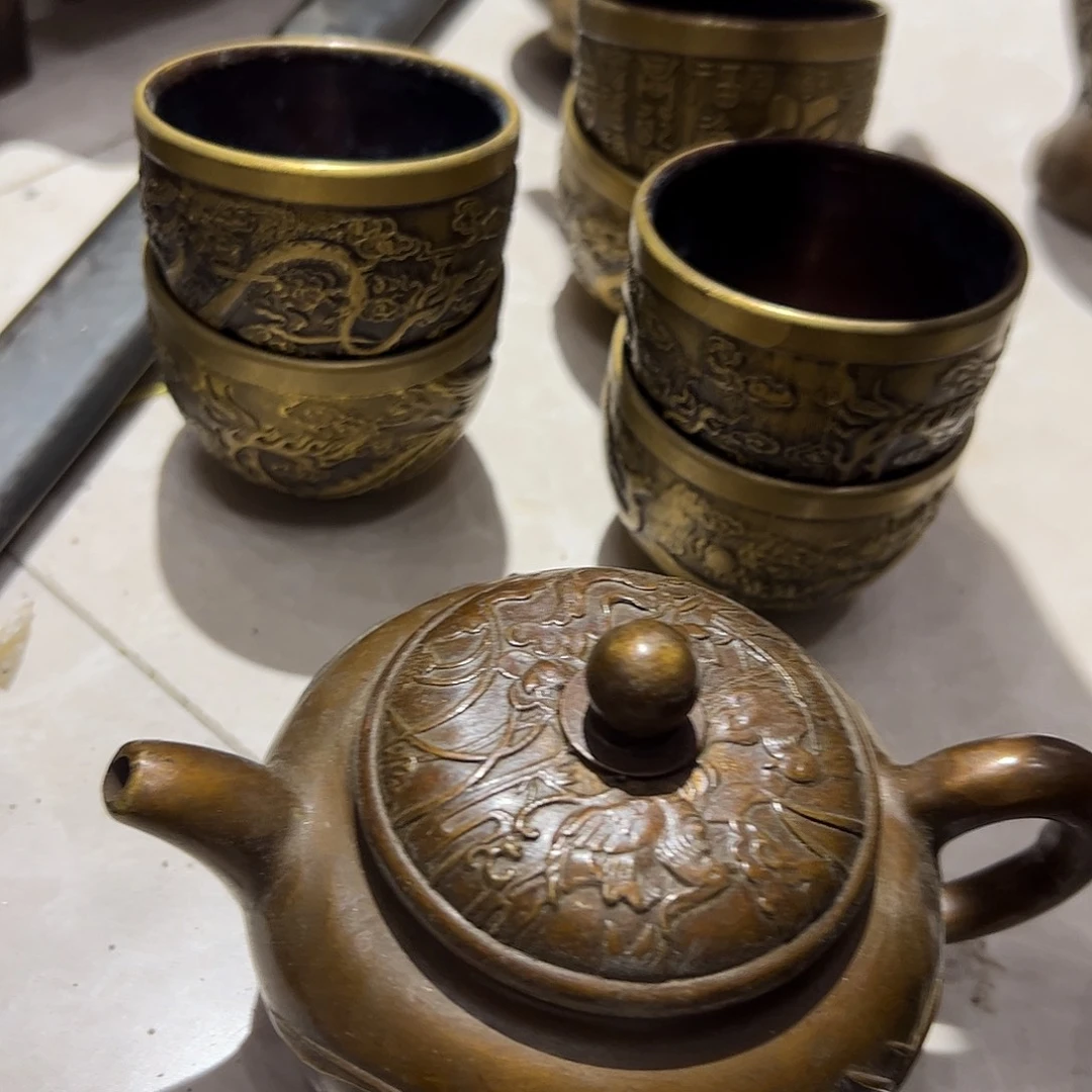 蓝****菜微瑕疵黄铜摆件工艺品