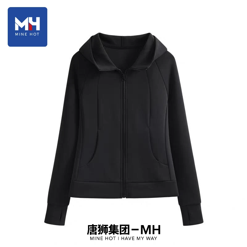 唐狮集团MH洋气风外套秋装女款爆款2025新款爆款连帽拉链开衫上衣