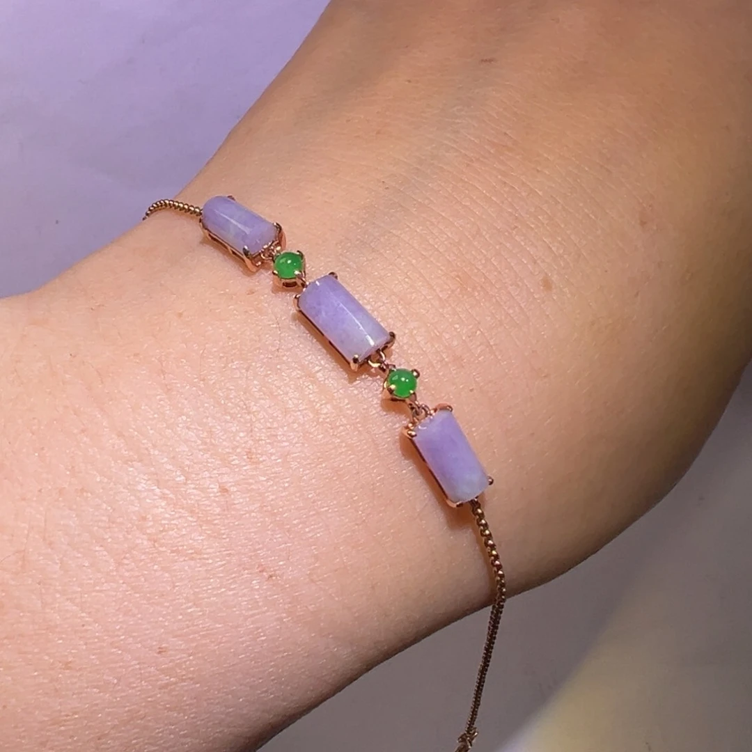 翡翠手链18K金镶嵌手链