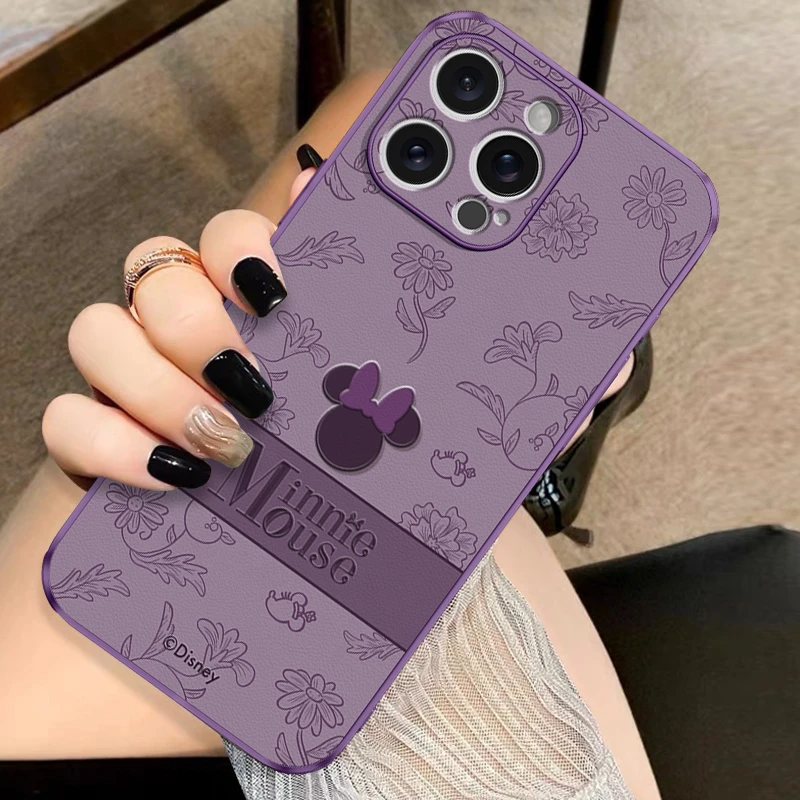 适用苹果17华为oppo/vivo印花米妮手机壳16promax新款ins高端网红