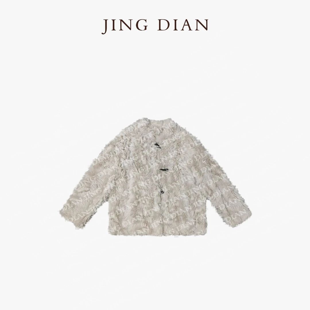 【JING DIAN】《珍珠贝母色》牛角扣进口皮毛一体托卡