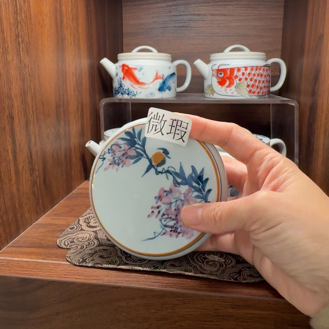 釉下手绘茶具微瑕