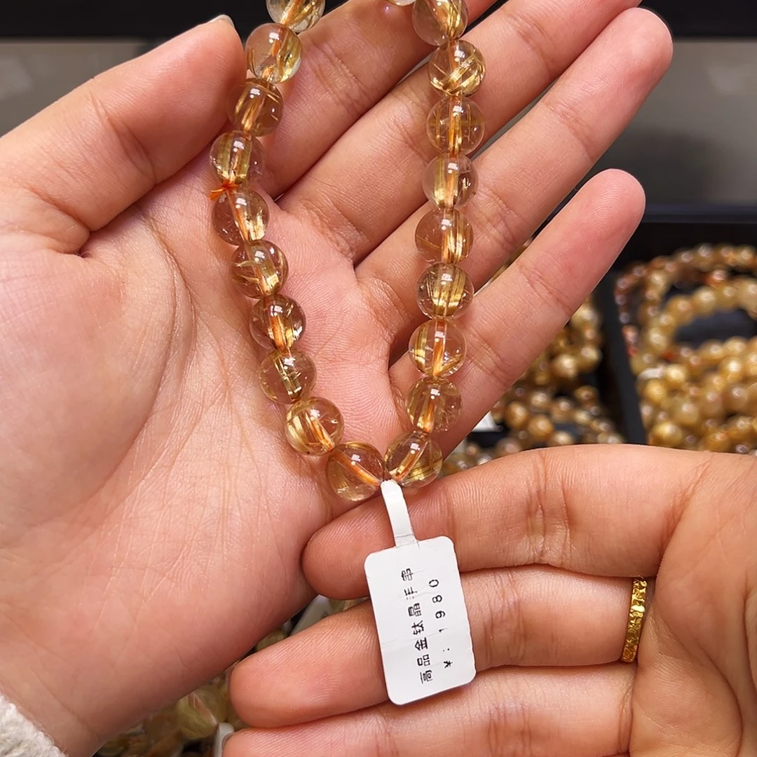 *****水晶手串未镶嵌天然金钛晶