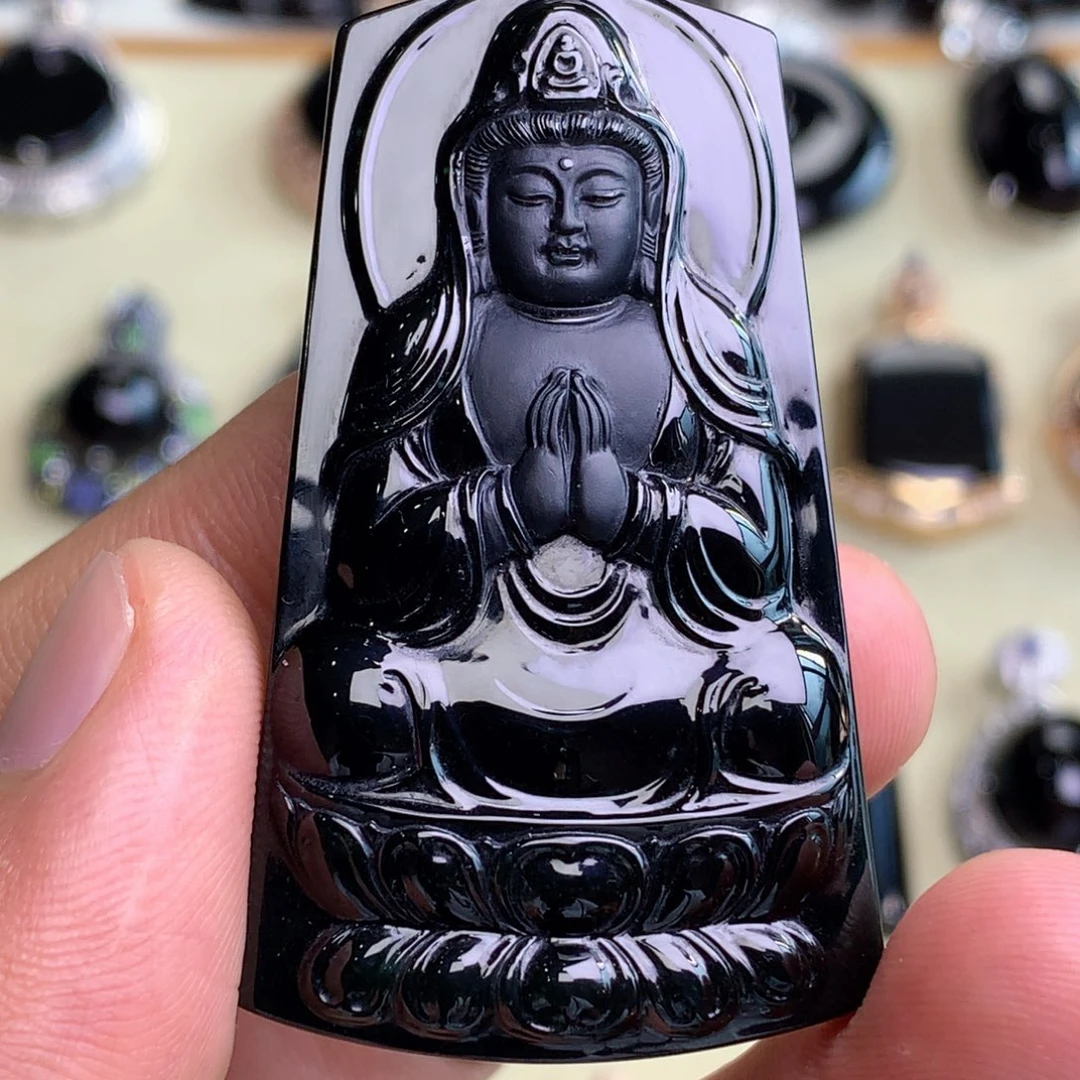 颈饰未镶嵌翡翠墨翠观音