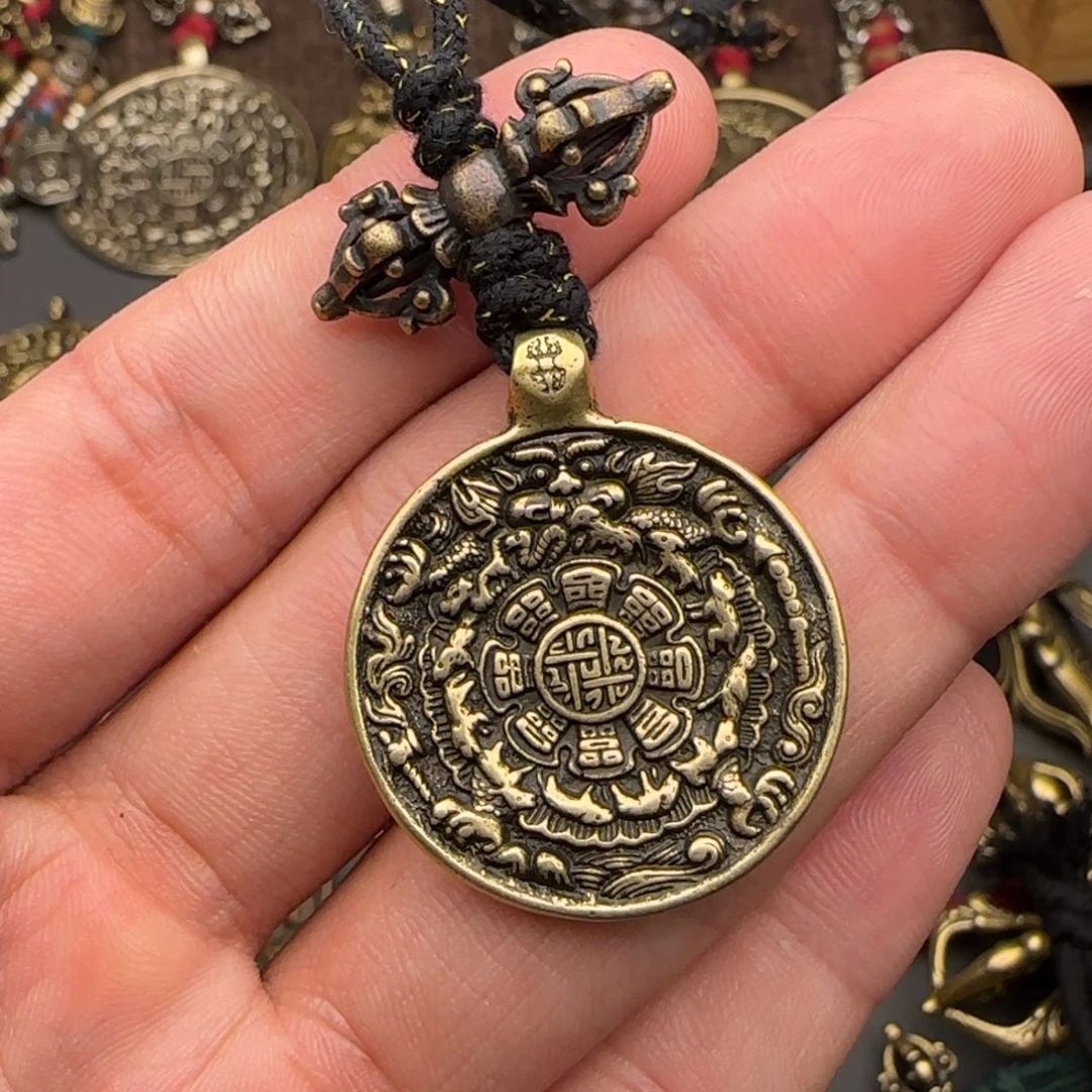老铜九宫牌吊坠喜欢的来