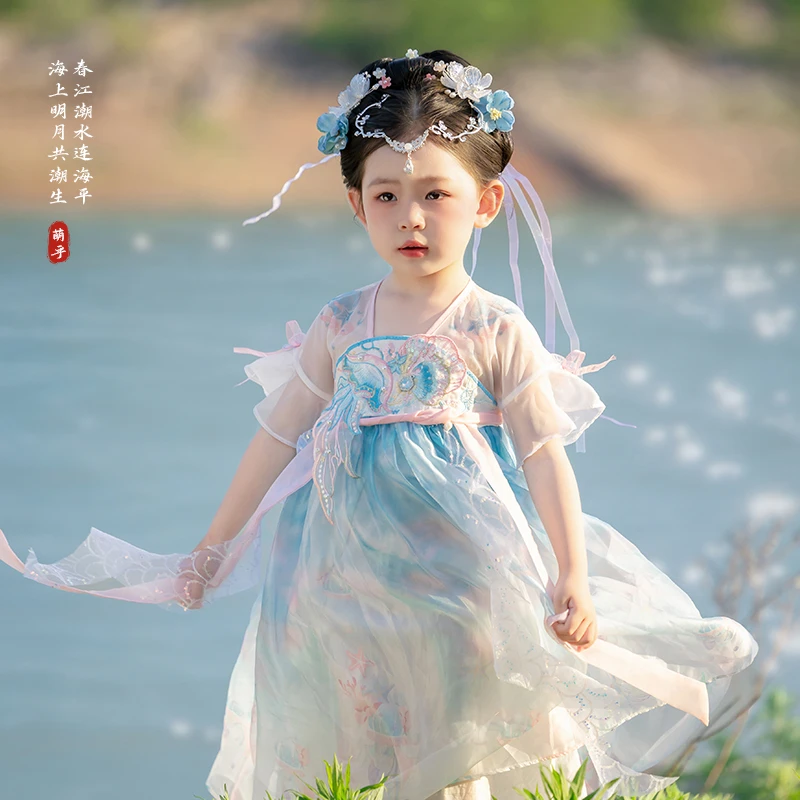 【洛神】女童汉服夏季2025新款民族风宝宝超仙中国风襦裙儿童连衣裙