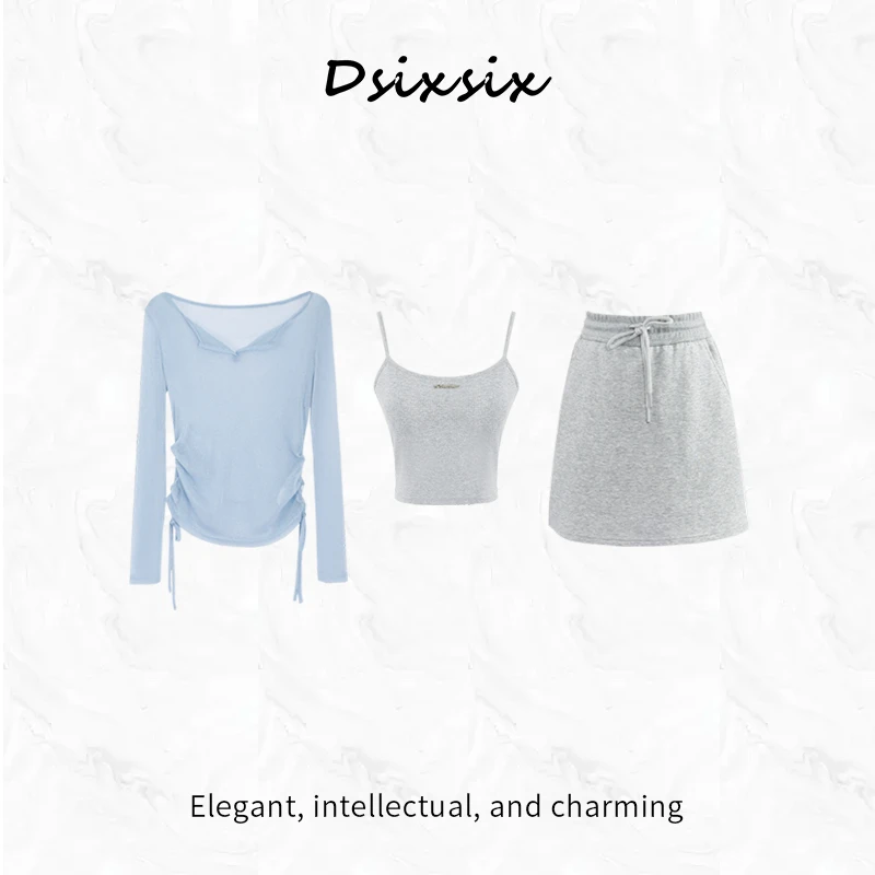 YeahMe/也觅【冰蓝夏日】夏季新款简约设计感连衣裙纯欲慵懒风女装