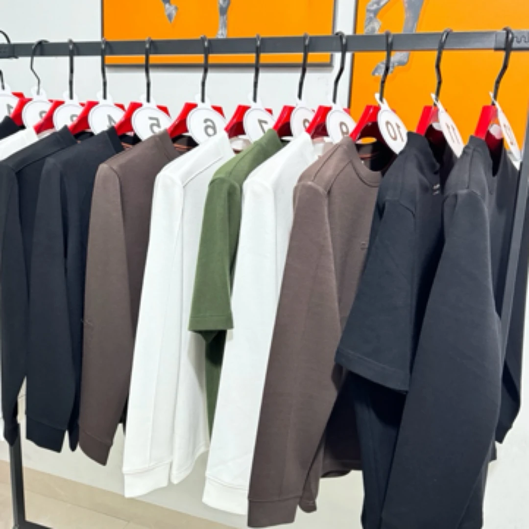 2025男士高品简欧长袖空气层卫衣