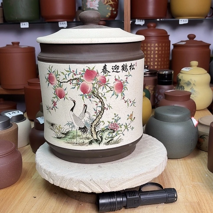 紫砂茶叶罐九饼茶叶罐装413