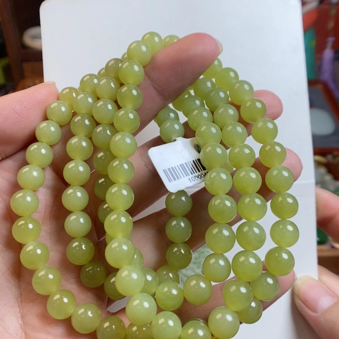 和田玉手链未镶嵌黄口鸡油黄